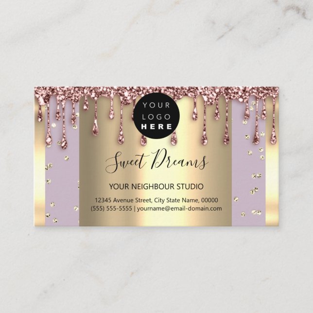 Logotyp Hair Makeup Nagel Drives SPA QR Code Lila Visitkort (Framsida)