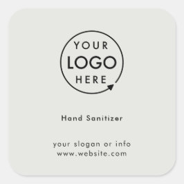 Logotyp Hand Sanitizer | Grått Covid Professionell Fyrkantigt Klistermärke