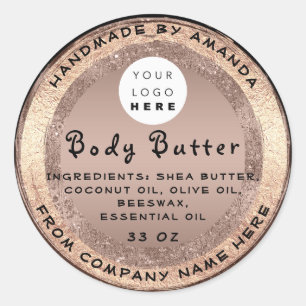 Logotyp, handgjord av Namn body Butter Cosmetic Br Runt Klistermärke