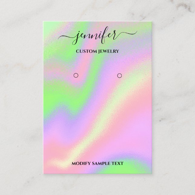 Logotyp Handmade Jewelry Card HoloGrapy Pinky Visitkort (Framsida)