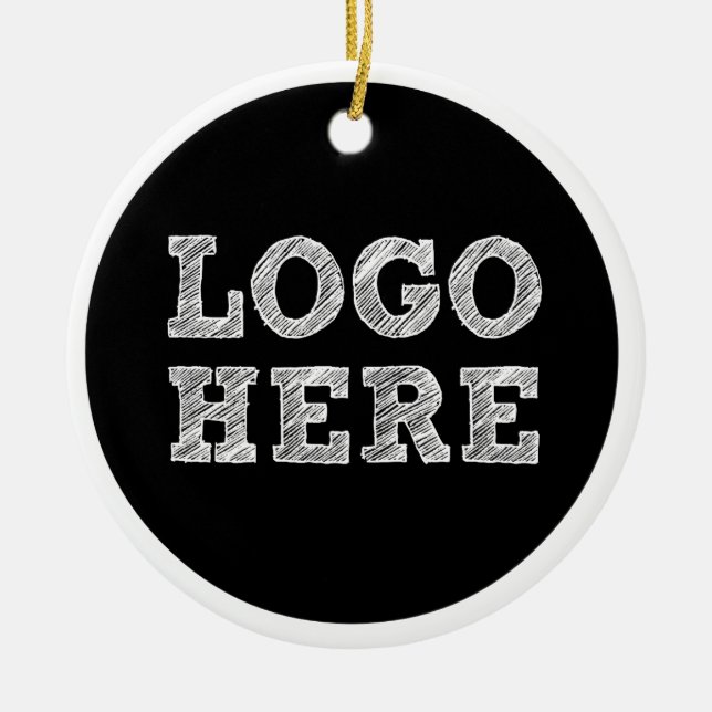 Logotyp här julgransprydnad keramik (Framsidan)