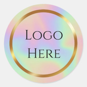 Logotyp här runt klistermärke