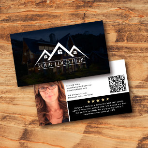 Logotyp Headshot QR Code Review Real Gods Agent Visitkort