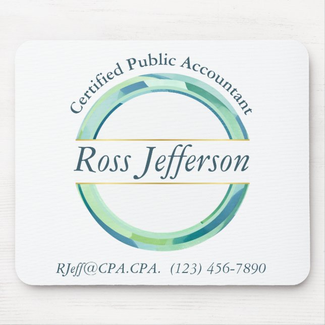 Logotyp i blå cirkel musmatta (Framsidan)