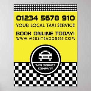 Logotyp i cirkling av White Taxi Cab Poster
