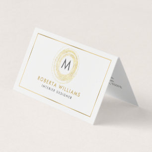 Logotyp i den moderna Glitter-cirkeln i Guld Visitkort