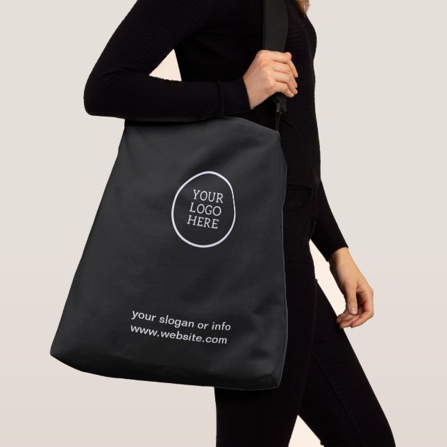 Logotyp i svartvitt - säljfrämjande åtgärder axelväska (Närbild)