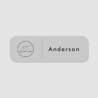 Logotyp-ID för anpassningsbar | Modern Grått-anstä Namnbricka