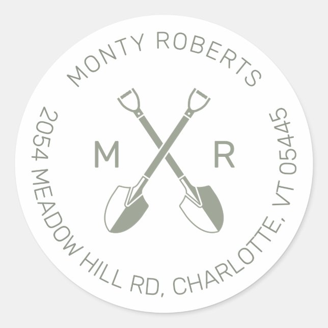 Logotyp Initialer Grönt | Etikett för returadress  (Framsida)