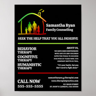 Logotyp inom familjen, psykoterapi, terapi poster