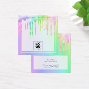 Logotyp Iridescent Slime Drives Earring Visning Ca Fyrkantigt Visitkort