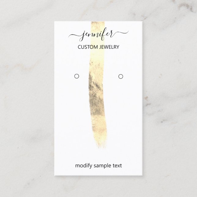 Logotyp: Juvelry Card Social Media Guld White Visitkort (Framsida)