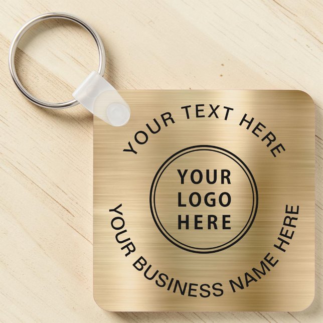 Logotyp Kampanj Guld Nyckelring (Logo Promotional Gold Keychain)