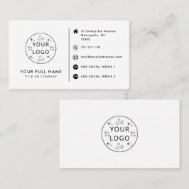 Logotyp, kontakt och Social-media för anpassningsb Visitkort