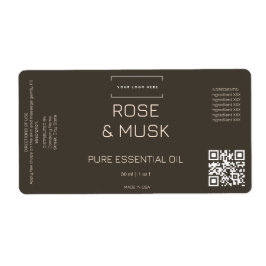 Logotyp Kosmetisk oljeetikett Dropper flaska med Q Fraktsedel