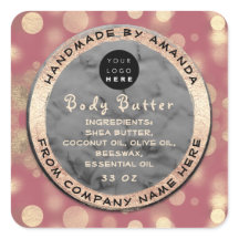 Logotyp Kroppsbalm Butter Cosmetic Guld Confetti B