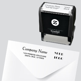 Logotyp l Company Namn Returadress Självfärgande Stämpel