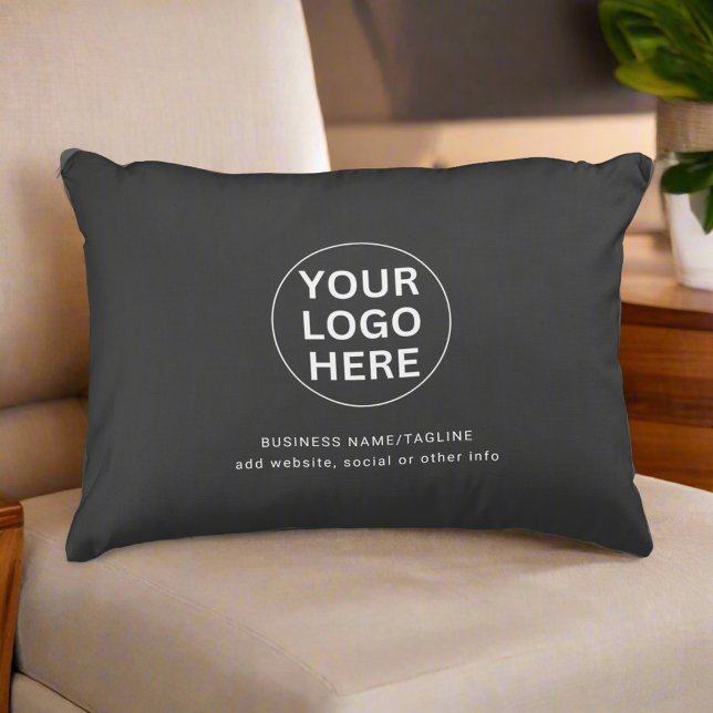 Logotyp l Professionell av rent Grått, märkt Prydnadskudde (Skapare uppladdad)