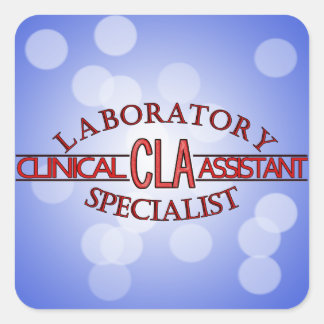 LOGOTYP LAB CLA CLINICAL LABORATORY ASSISTANT FYRKANTIGT KLISTERMÄRKE