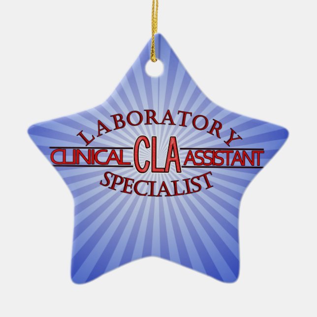 LOGOTYP LAB CLA CLINICAL LABORATORY ASSISTANT JULGRANSPRYDNAD KERAMIK (Framsidan)