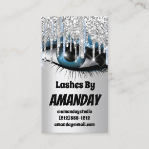 Logotyp Lash Makeup Artist Drives Blue QR Code Visitkort