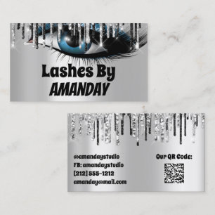 Logotyp Lash Makeup Artist Silver Drives QR-kod Visitkort