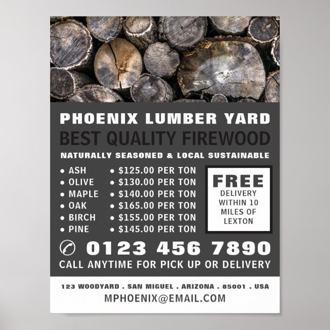 Logotyp, Lumber/Timber/Wood Yard-reklam Poster (Framsidan)