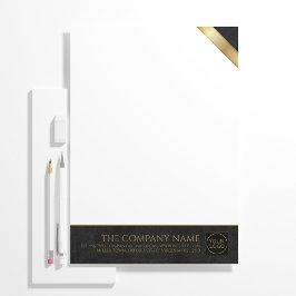 Logotyp Luxury Black Leather Letterhead Brevhuvud