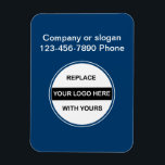 Logotyp - magneter för företag<br><div class="desc">Affärsmagneter för logotyp,  inklusive text som du kan anpassa med ditt företag namn,  slogan,  eller meddelande- och logotyp-mall som du enkelt kan ersätta med din egen affärsmall. Ändra färg i bakgrunden så att du blir helt egen.</div>