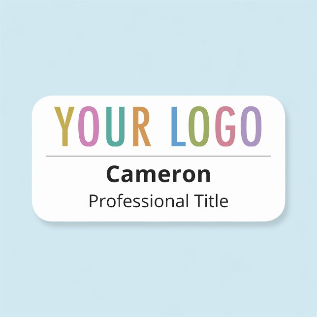 Logotyp Magnetic för Business Employee Namn bricka Namnbricka (MISOOK Rounded Corners Nametag with Logo)