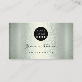Logotyp Makeup Artist Hair Nagel Grönt Mint Metall Visitkort