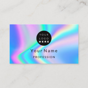 Logotyp Makeup Artist Hair Nagel Holograph Blue Visitkort