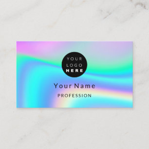 Logotyp Makeup Artist Hair Nagel Holograph Rosa Visitkort