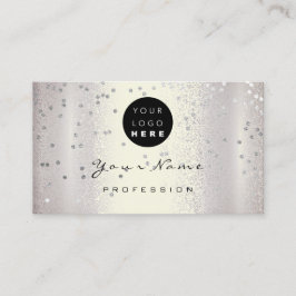 Logotyp Makeup Artist Hair Nagel Smoky Silver Gråt Visitkort