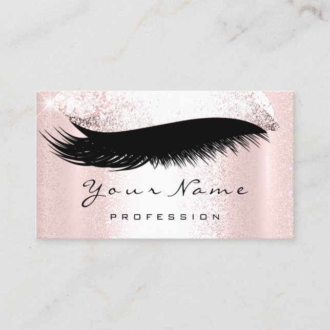 Logotyp Makeup Artist Professionell Glam Rosa Lash Visitkort (Framsida)