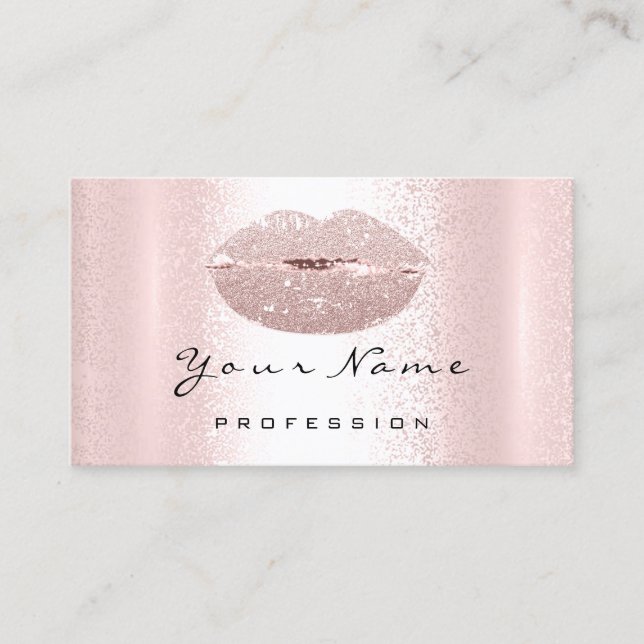Logotyp Makeup Artist Professionell Läppar Kiss  Visitkort (Framsida)