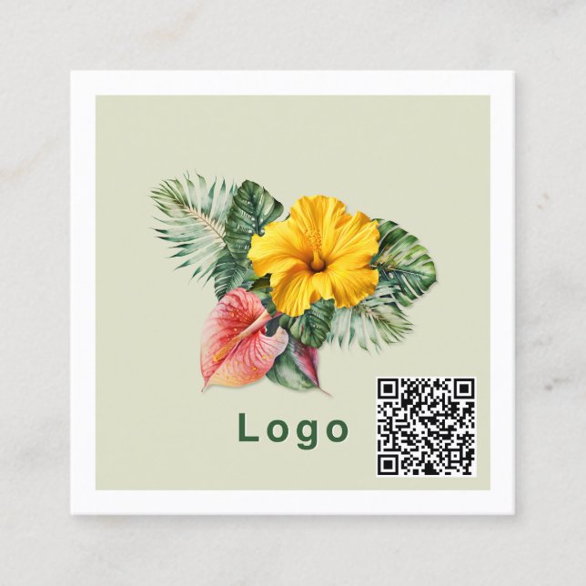 Logotyp Mall QR-kod Fyrkantigt Visitkort (Framsida)