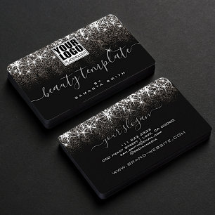 Logotyp Mallen Luminous Platinum Silver Glitter Visitkort