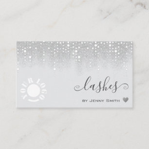 Logotyp Mallen Söt Silver Glitter Visitkort