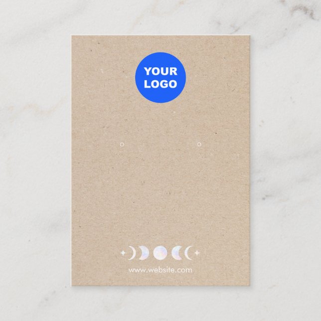 Logotyp Måne Phases Earring Visning Tan Kraft Visitkort (Framsida)