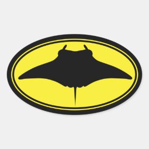 Logotyp Manta Ray Ovalt Klistermärke