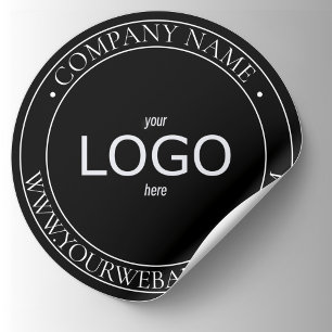 LOGOTYP med fet minimalt svartvitt Runt Klistermärke