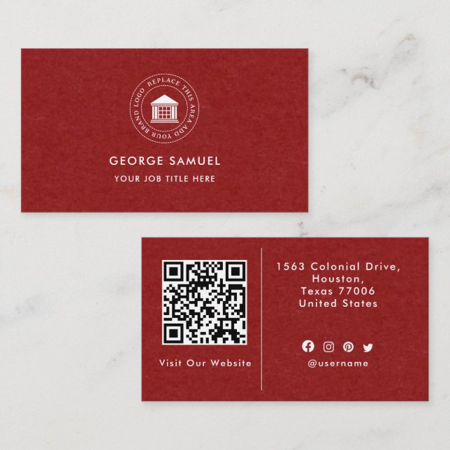 Logotyp med modern Anpassningsbar - minimalistisk  Visitkort (Fram/baksida)