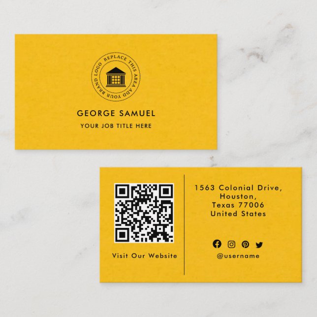 Logotyp med modern Anpassningsbar - minimalistisk  Visitkort (Fram/baksida)