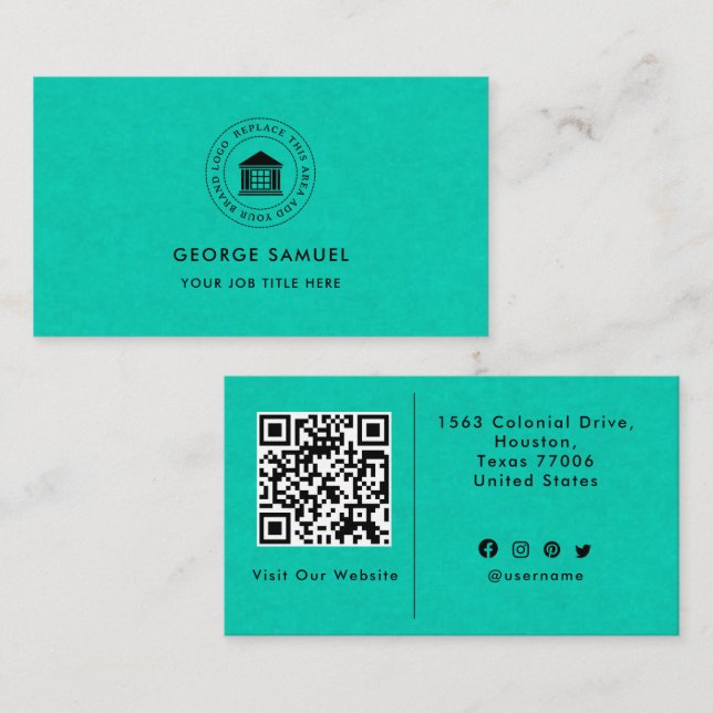 Logotyp med modern Anpassningsbar - minimalistisk  Visitkort (Fram/baksida)