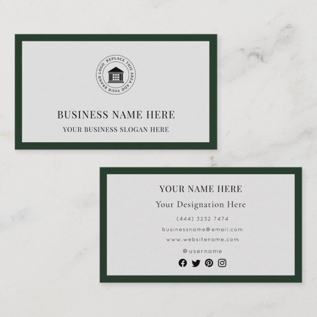 Logotyp med modern Anpassningsbar - minimalistisk  Visitkort (Fram/baksida)