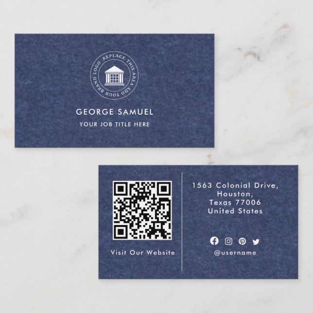 Logotyp med modern Anpassningsbar - minimalistisk  Visitkort (Fram/baksida)