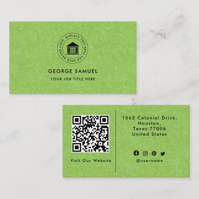 Logotyp med modern Anpassningsbar - minimalistisk  Visitkort (Fram/baksida)