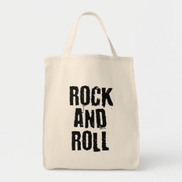 logotyp med rock and roll i fetstil tygkasse
