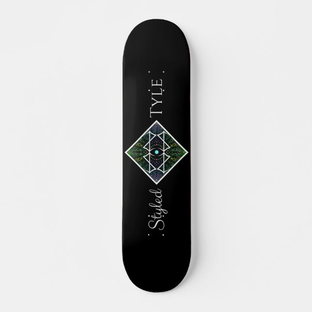 Logotyp med stiliserad Tyle Mini Skateboard Bräda 18,5 Cm (Framsida)